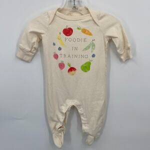 Baby Gap Unisex Organic Cotton Off White Sleeper/ Footie Size 0-3 Months